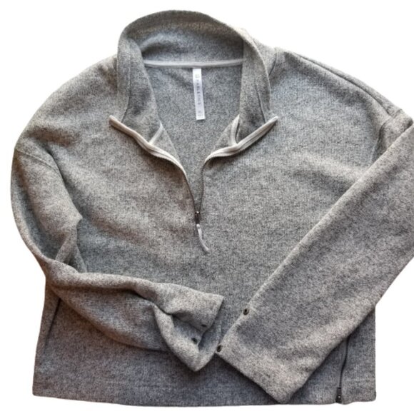 Fabletics Fleece Zip Pullover Gray Size XL - Picture 2 of 8